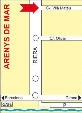 Plano de situación de Oro Efectivo en Arenys de Mar